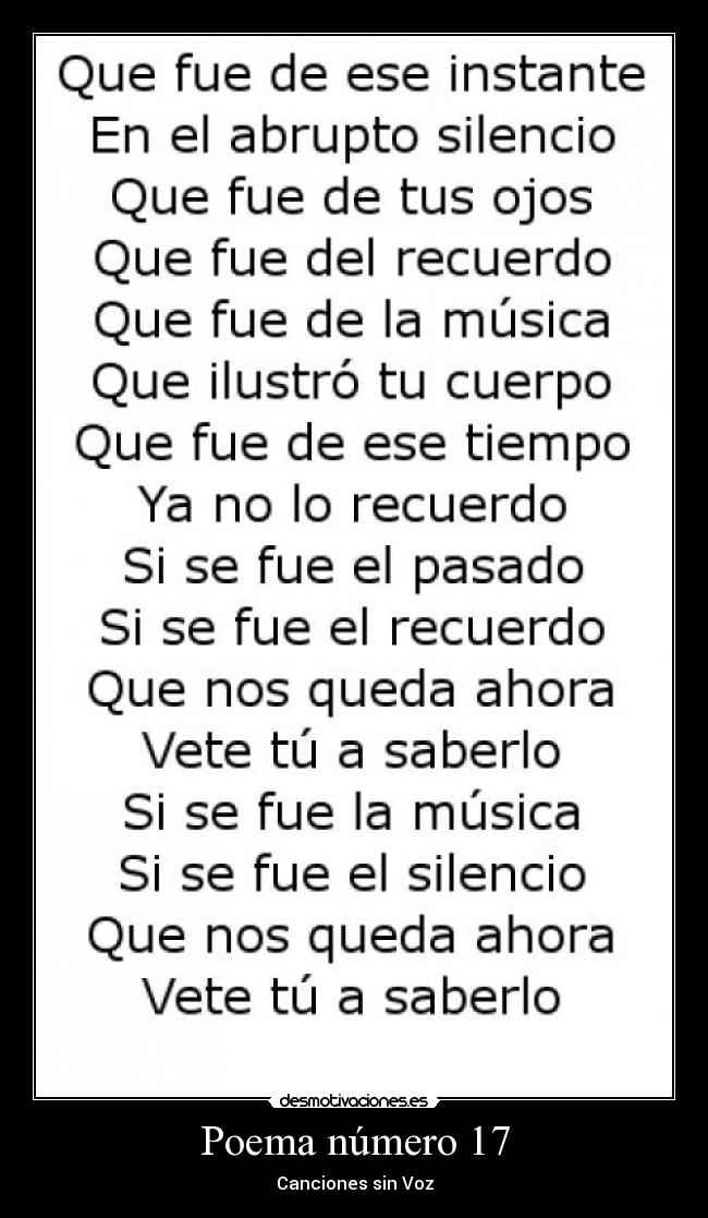 Poema número 17 - Canciones sin Voz