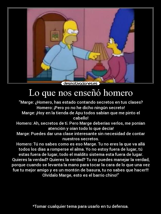 Lo que nos enseñó homero -