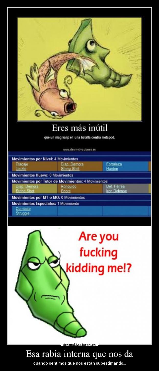 carteles tenias caterpie evolucionabas tendria placaje disparo demora desmotivaciones