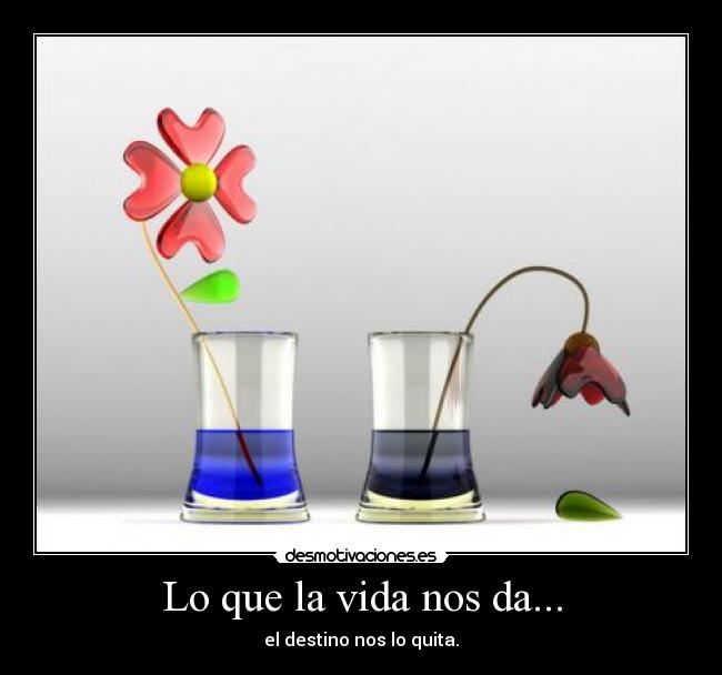 Lo que la vida nos da... - el destino nos lo quita.