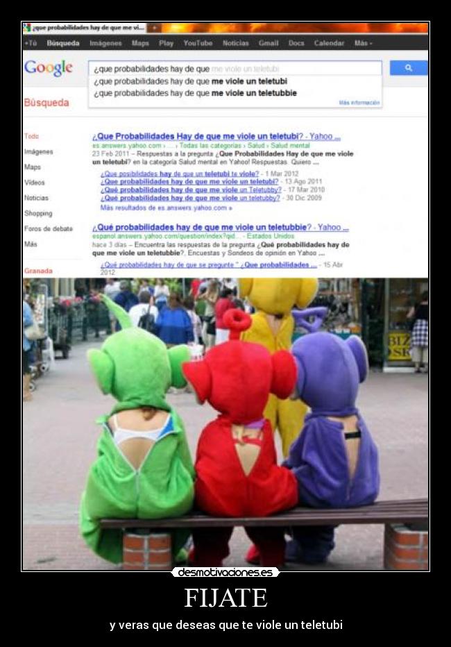 FIJATE - y veras que deseas que te viole un teletubi
