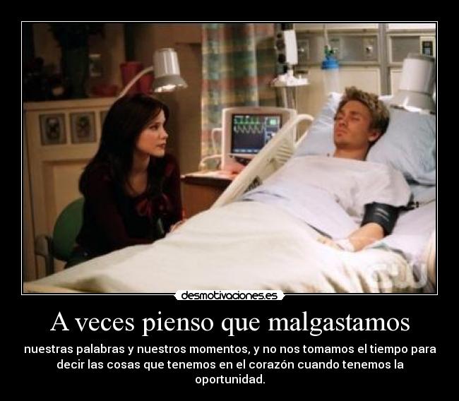 A veces pienso que malgastamos -