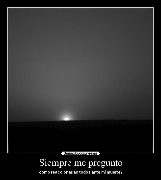 Siempre me pregunto - como reaccionarían todos ante mi muerte?