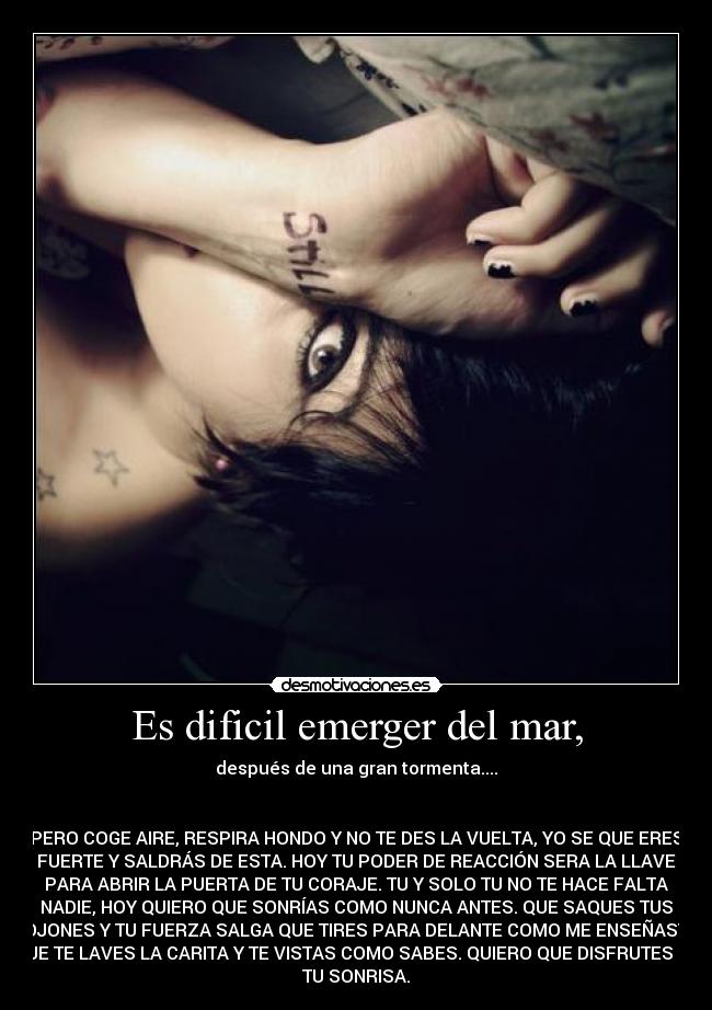 Es dificil emerger del mar, -