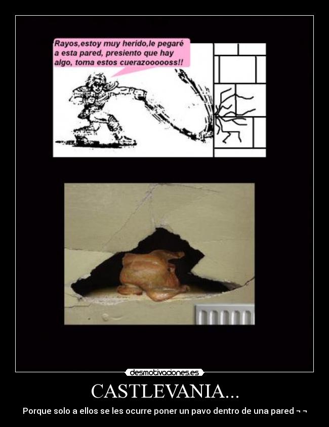carteles castlevania pavo pared desmotivaciones