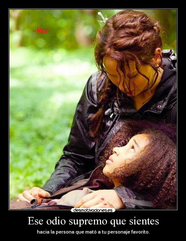 Ese odio supremo que sientes - hacia la persona que mató a tu personaje favorito.