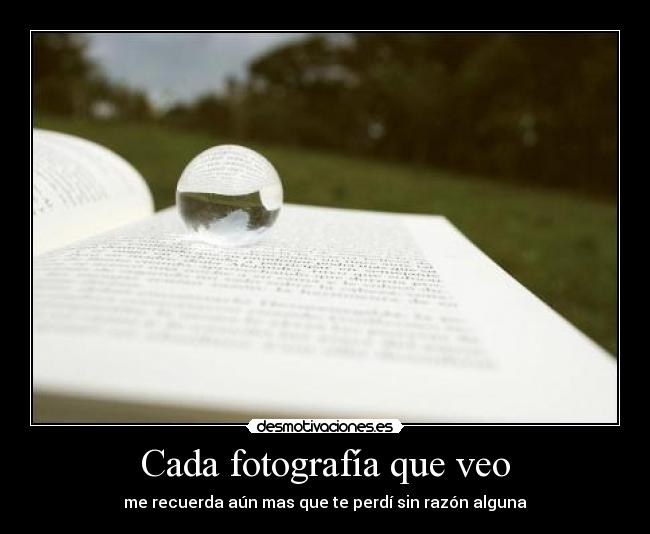 Cada fotografía que veo - me recuerda aún mas que te perdí sin razón alguna