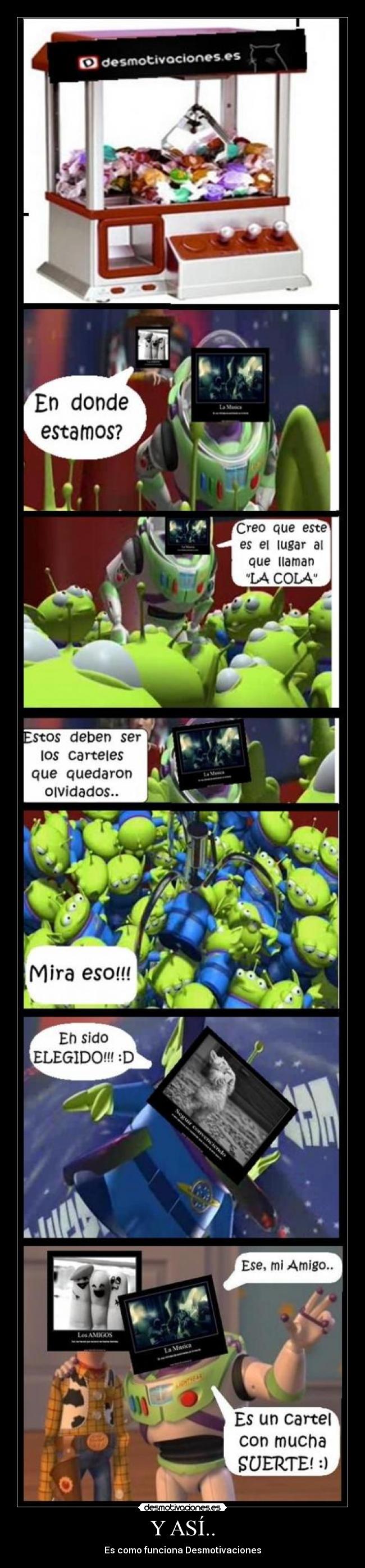 carteles asi funciona desmo frulala locura desmotivaciones