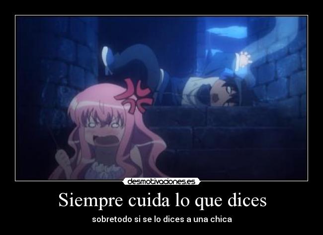 carteles zero tsukaima anime harukaze louise kawaii enojada ewe desmotivaciones