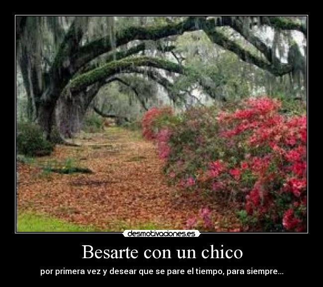 Besarte con un chico - por primera vez y desear que se pare el tiempo, para siempre...