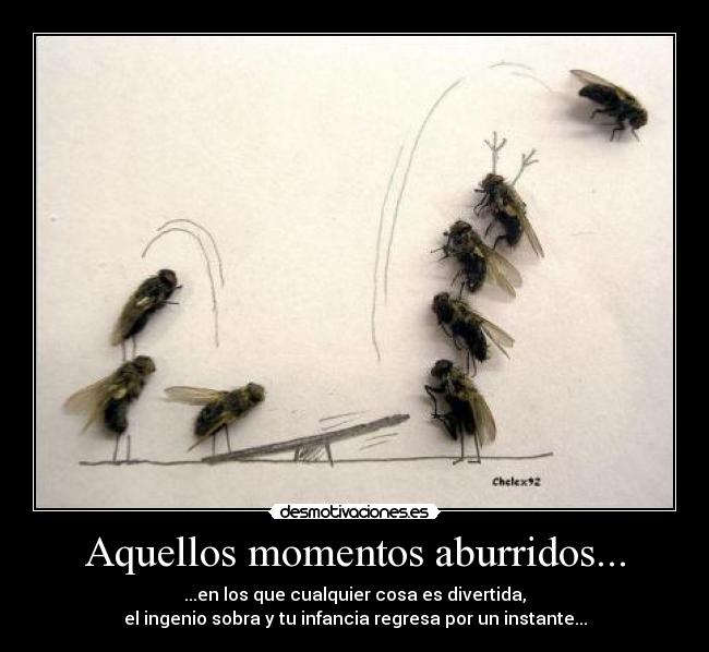 Aquellos momentos aburridos... - ...en los que cualquier cosa es divertida,
el ingenio sobra y tu infancia regresa por un instante...