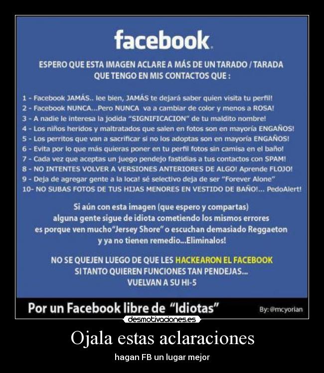 Ojala estas aclaraciones -