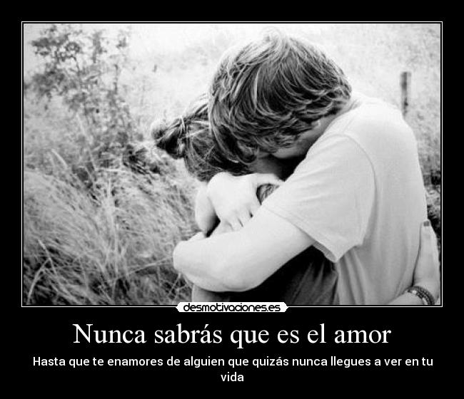 Nunca sabrás que es el amor - Hasta que te enamores de alguien que quizás nunca llegues a ver en tu vida