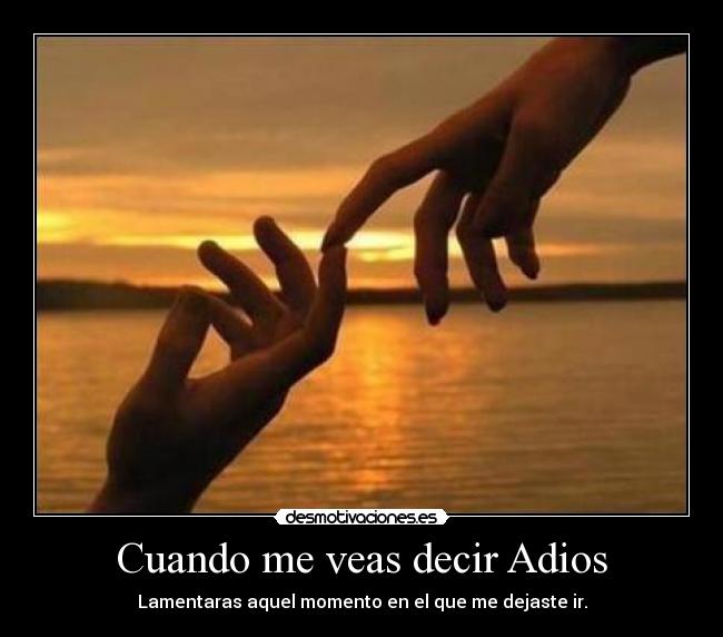 Cuando me veas decir Adios - Lamentaras aquel momento en el que me dejaste ir.