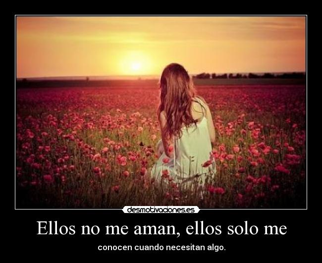 Ellos no me aman, ellos solo me -