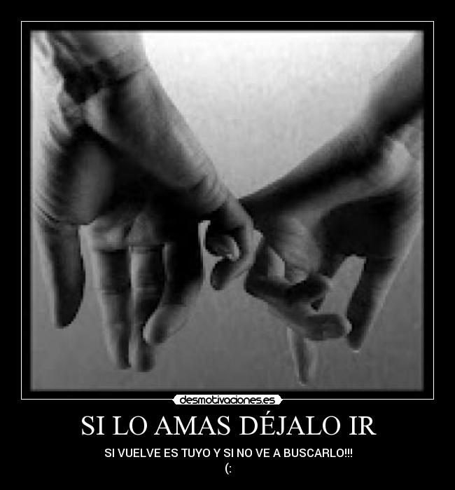 SI LO AMAS DÉJALO IR - SI VUELVE ES TUYO Y SI NO VE A BUSCARLO!!!
(: