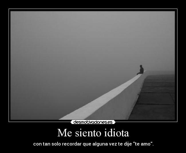 Me siento idiota - con tan solo recordar que alguna vez te dije te amo.