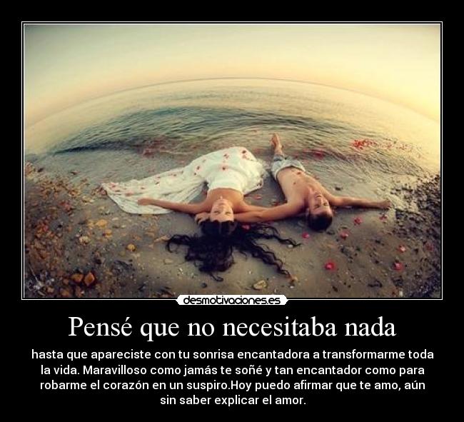 Pensé que no necesitaba nada -