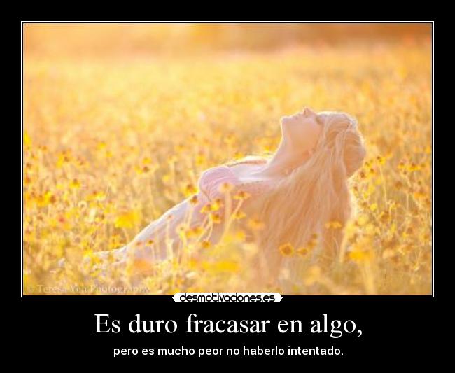 Es duro fracasar en algo, - pero es mucho peor no haberlo intentado.