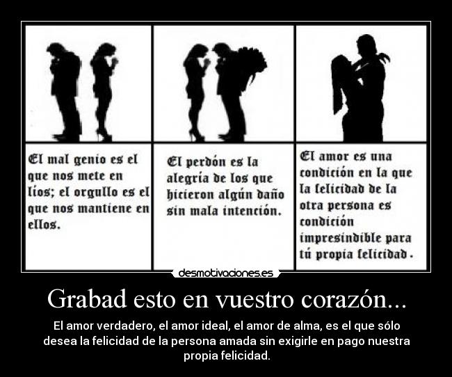 Grabad esto en vuestro corazón... -