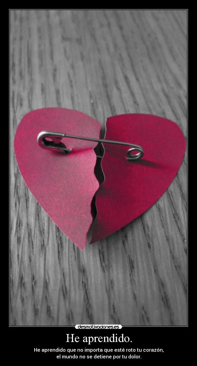 He aprendido. -
