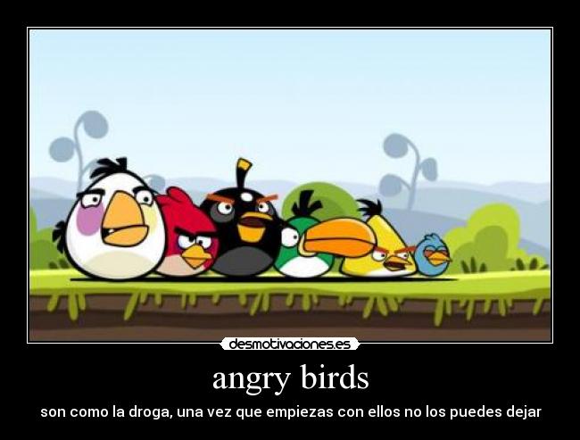 angry birds - son como la droga, una vez que empiezas con ellos no los puedes dejar