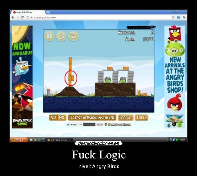 carteles angry birds fuck logic desmotivaciones