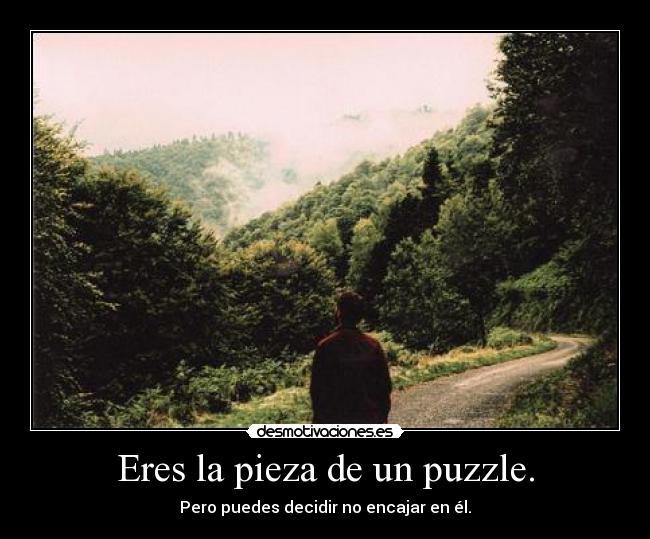 Eres la pieza de un puzzle. -