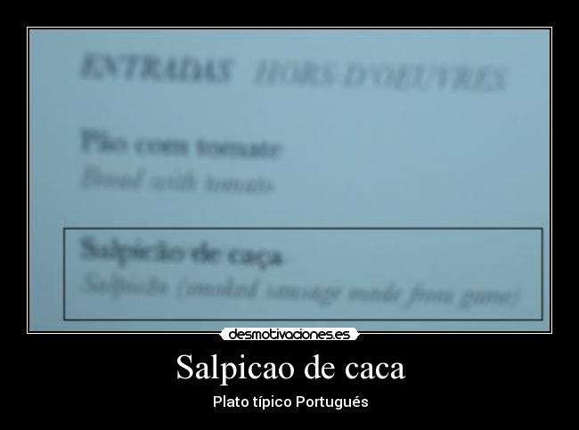 Salpicao de caca - Plato típico Portugués