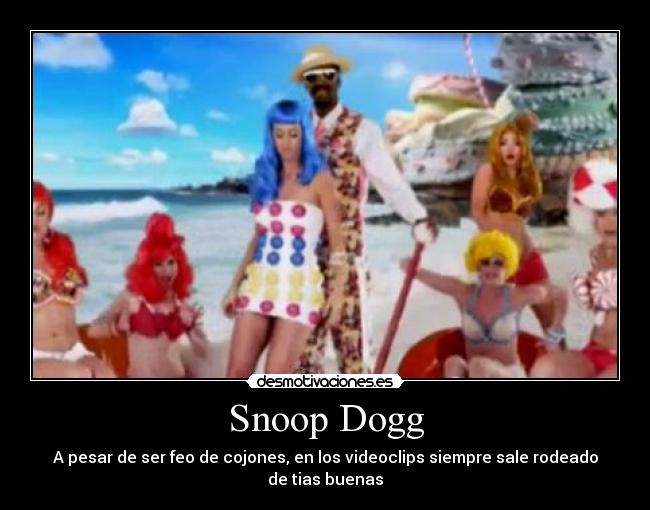 Snoop Dogg - A pesar de ser feo de cojones, en los videoclips siempre sale rodeado de tias buenas