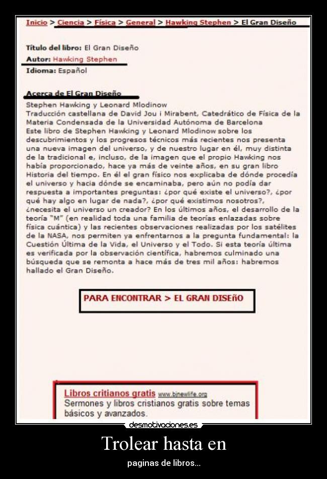 carteles stephen hawking gran diseno abajo libros cristianos desmotivaciones