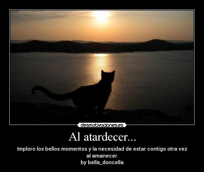 Al atardecer... - Imploro los bellos momentos y la necesidad de estar contigo otra vez al amanecer.
by bella_doncella