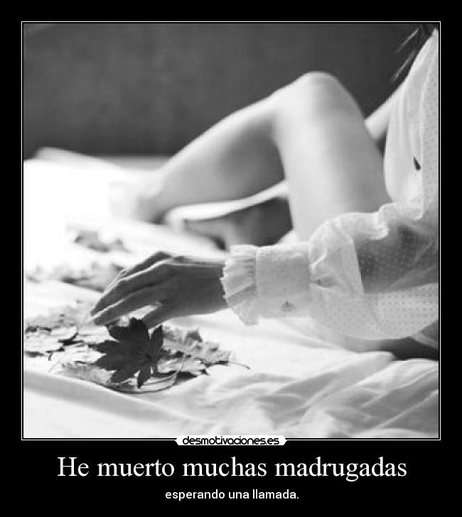 He muerto muchas madrugadas - esperando una llamada.