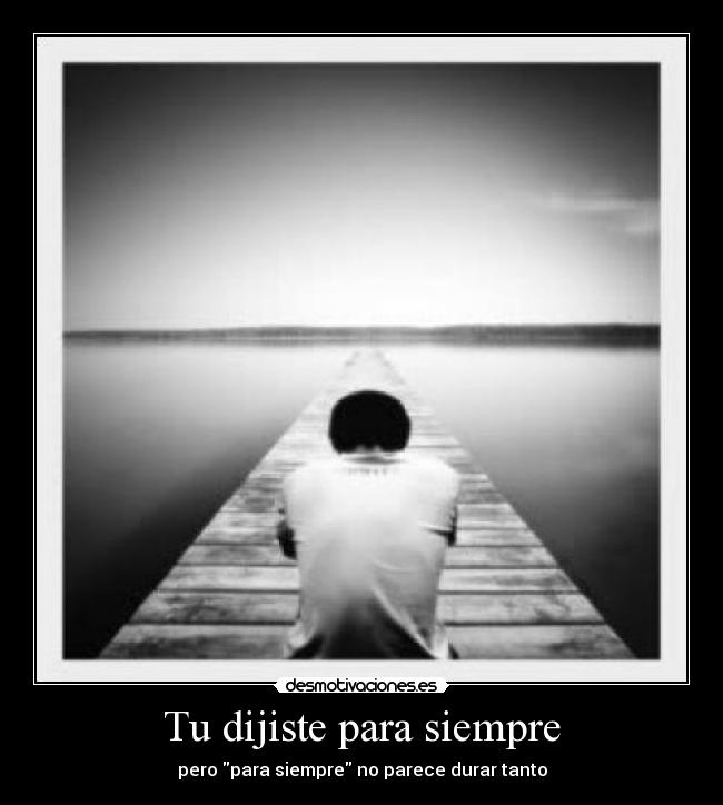 Tu dijiste para siempre - pero para siempre no parece durar tanto
