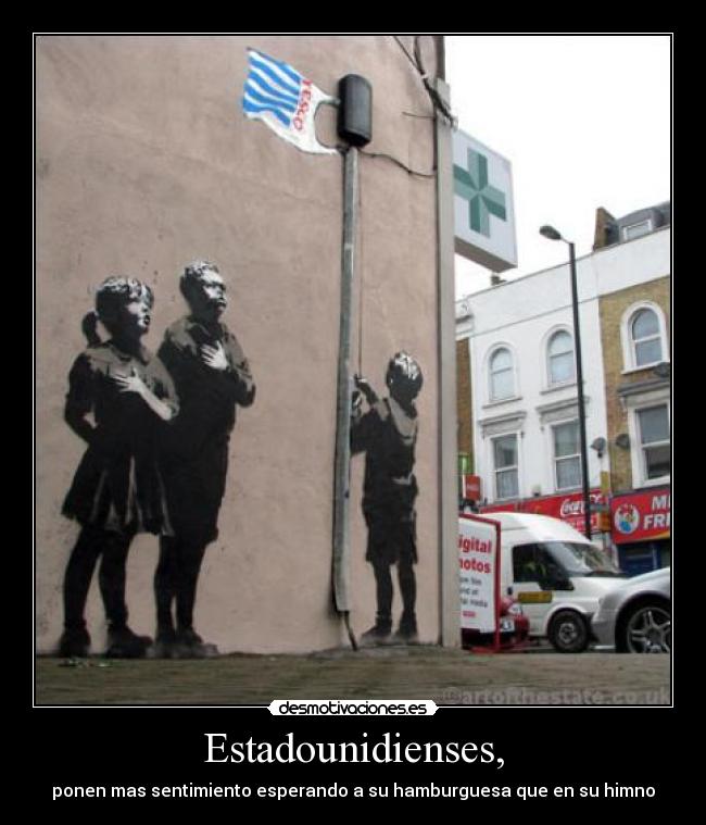 Estadounidienses, - ponen mas sentimiento esperando a su hamburguesa que en su himno