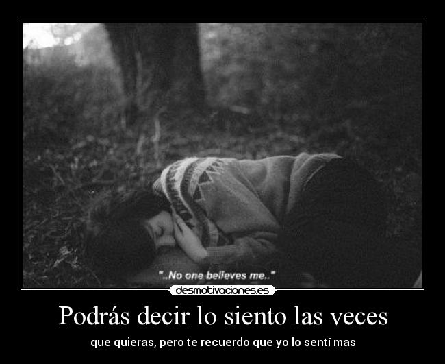 Podrás decir lo siento las veces - 