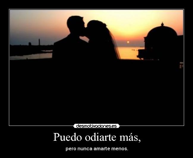 Puedo odiarte más, - pero nunca amarte menos.