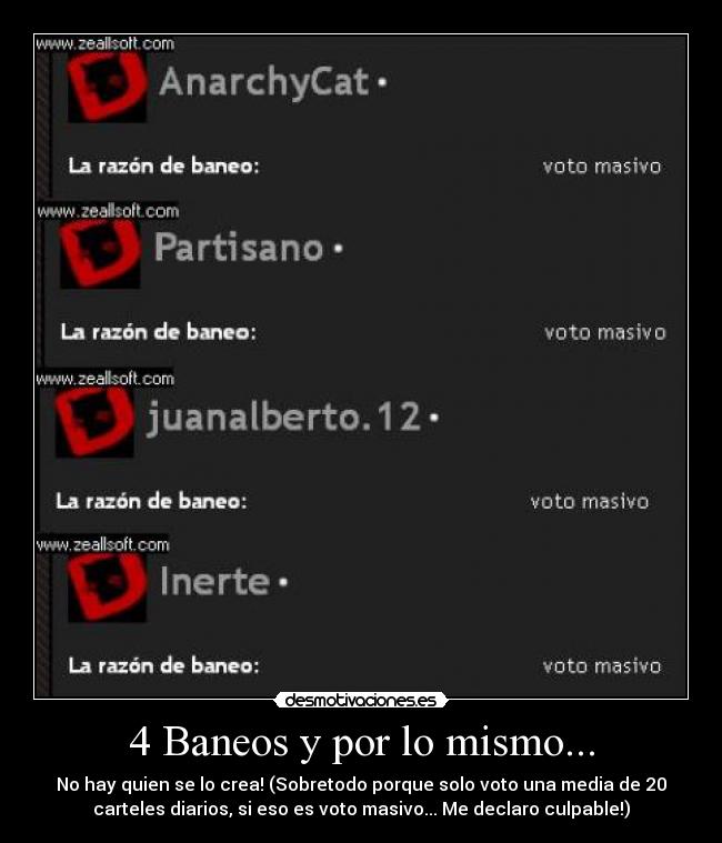 4 Baneos y por lo mismo... -