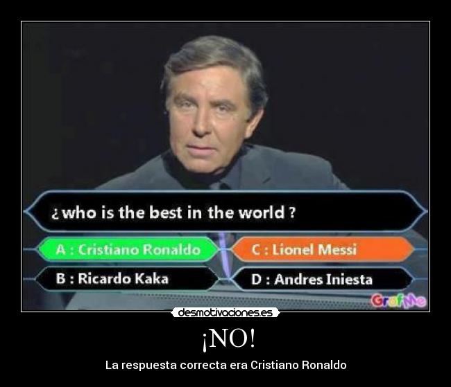 ¡NO! - La respuesta correcta era Cristiano Ronaldo