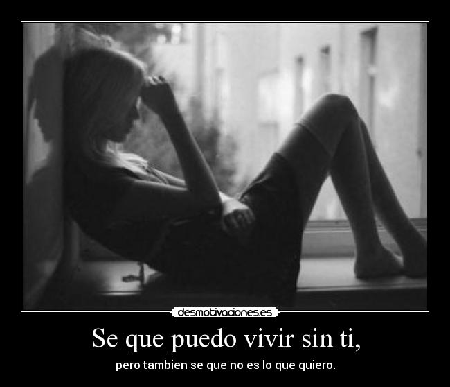 Se que puedo vivir sin ti, -
