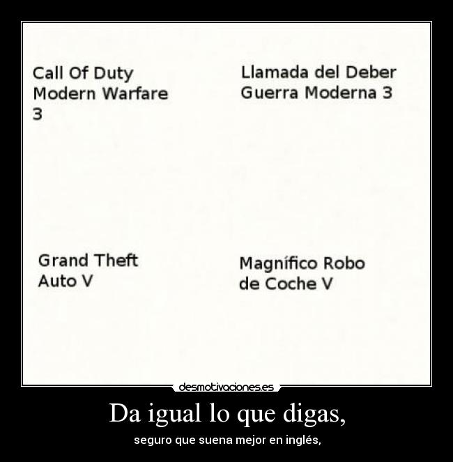 Da igual lo que digas, -