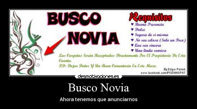 Busco Novia - Ahora tenemos que anunciarnos