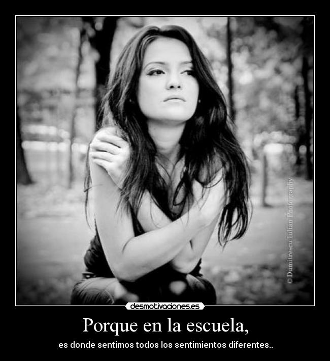 Porque en la escuela, - es donde sentimos todos los sentimientos diferentes..