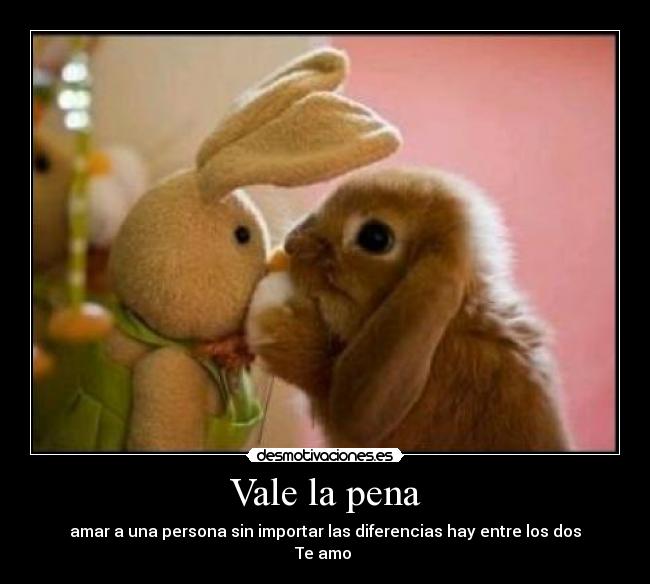 Vale la pena - amar a una persona sin importar las diferencias hay entre los dos
Te amo