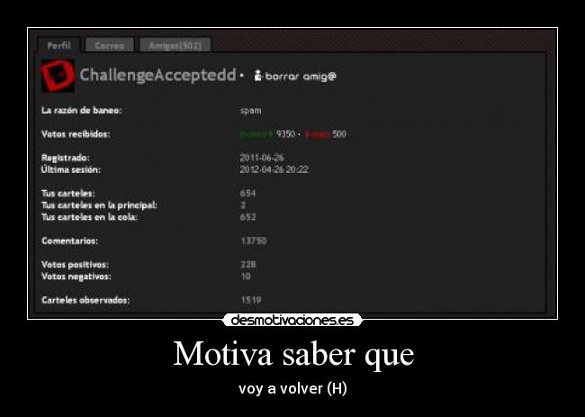 Motiva saber que - voy a volver (H)