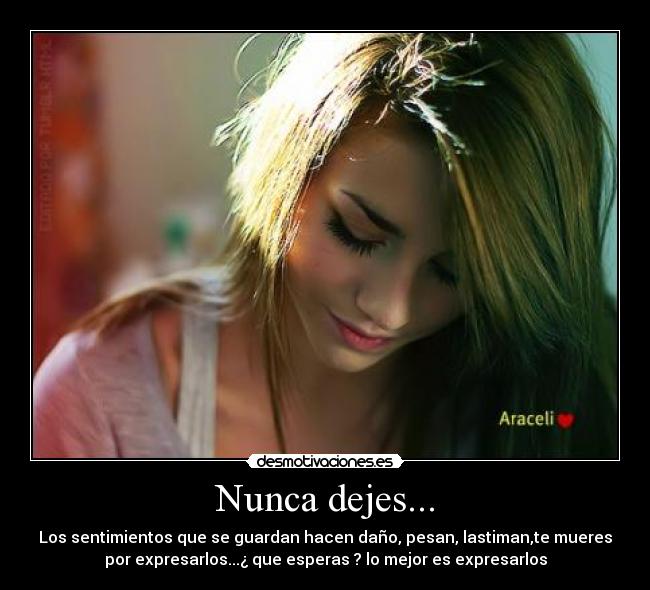 Nunca dejes... -