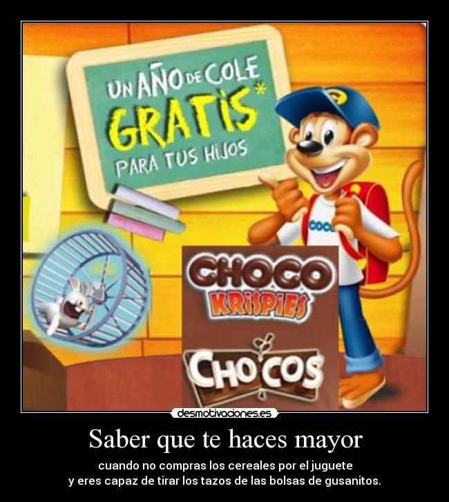 Saber que te haces mayor -