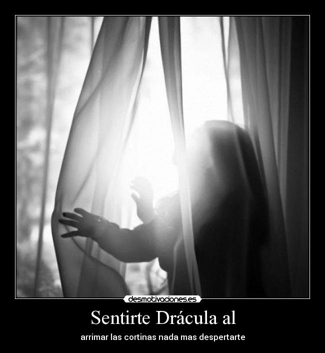 Sentirte Drácula al - arrimar las cortinas nada mas despertarte