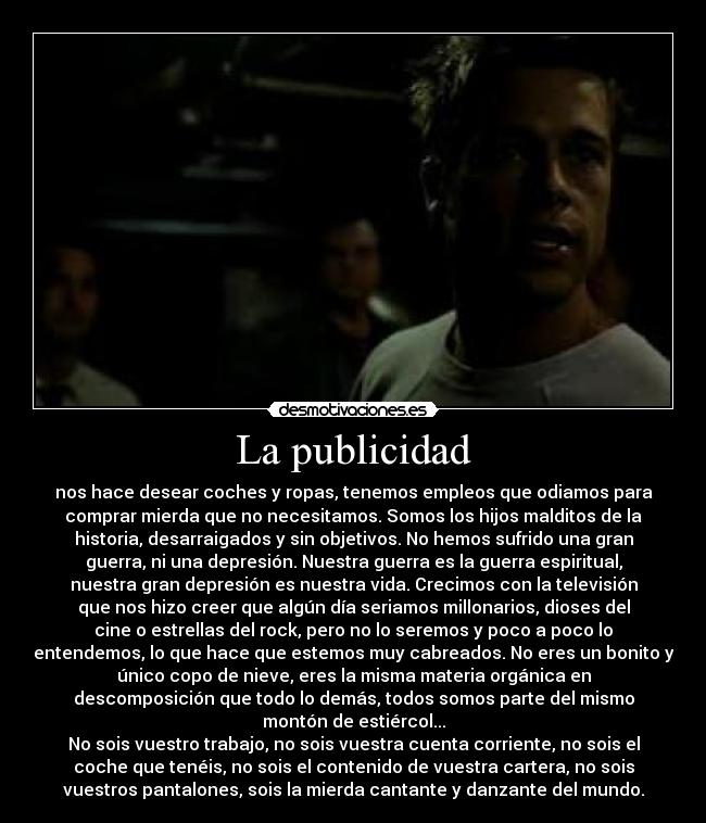 carteles club lucha brad pitt publicidad desmotivaciones