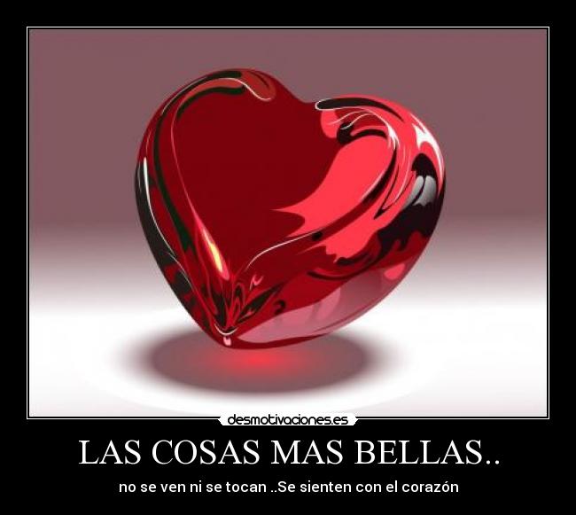 LAS COSAS MAS BELLAS.. - no se ven ni se tocan ..Se sienten con el corazón
